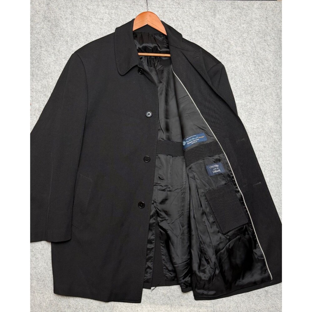 Loro Piana Storm System Wool Men’s Black Car Coat Overcoat water resistance